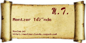 Mentzer Tünde névjegykártya